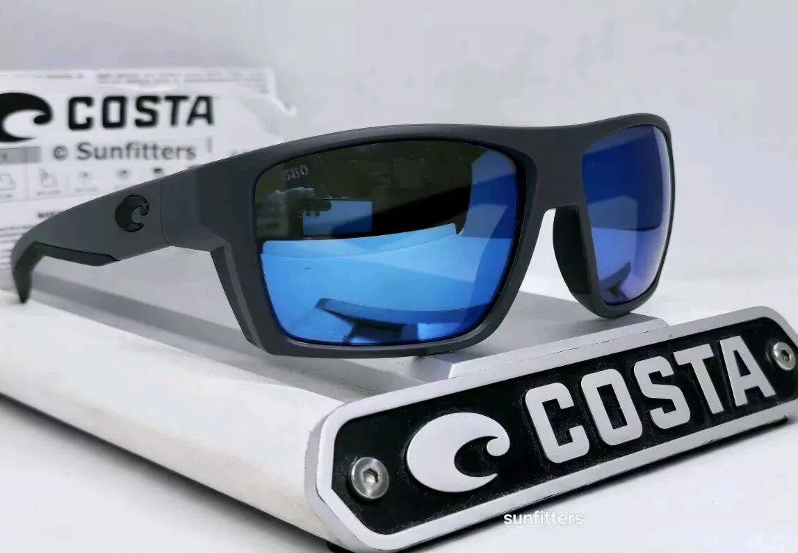 Costa Del Mar BLOKE sunglasses - Matte Gray/Blue Mirror 580G (GLASS)