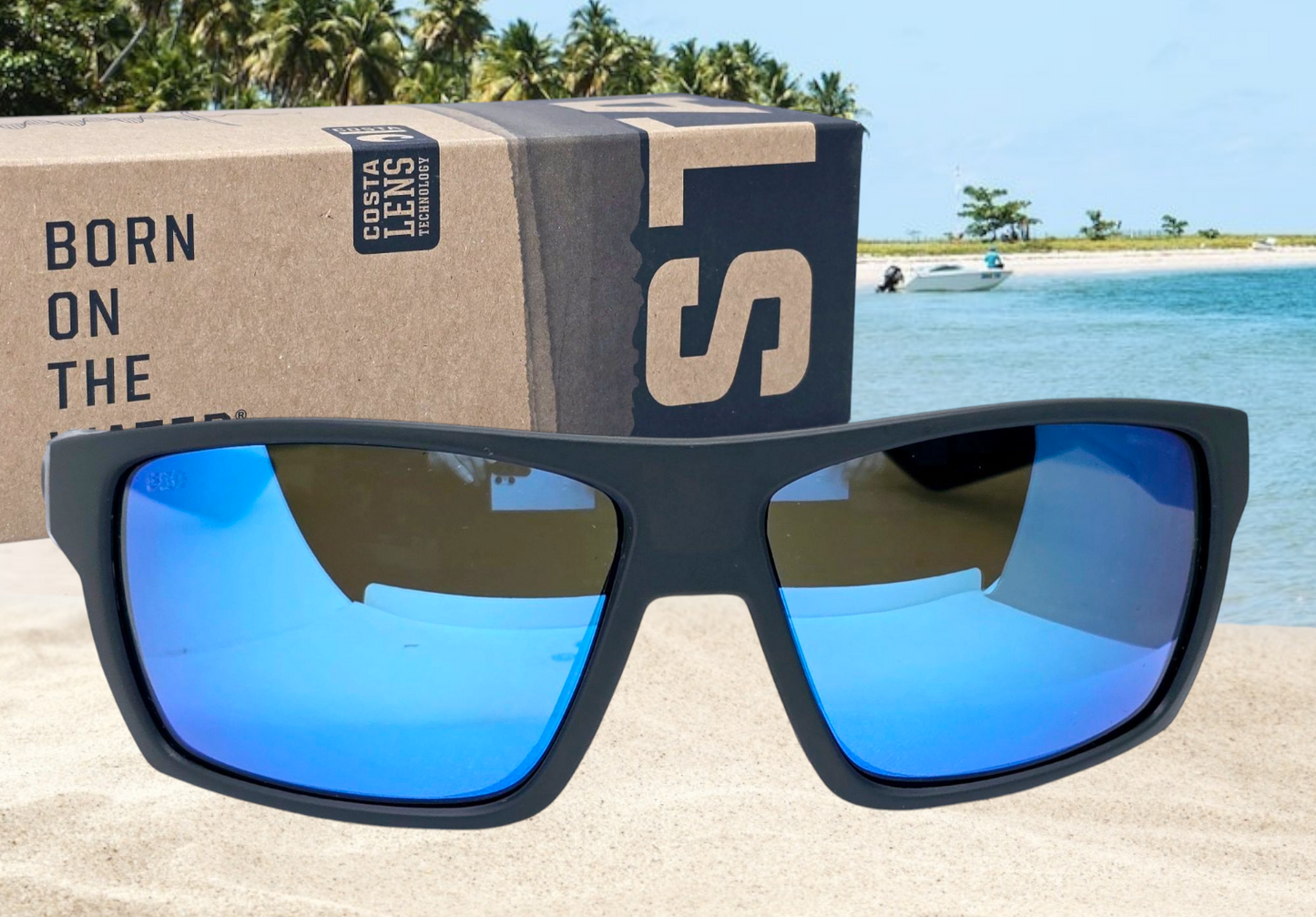 Costa Del Mar BLOKE sunglasses - Matte Gray/Blue Mirror 580G (GLASS)