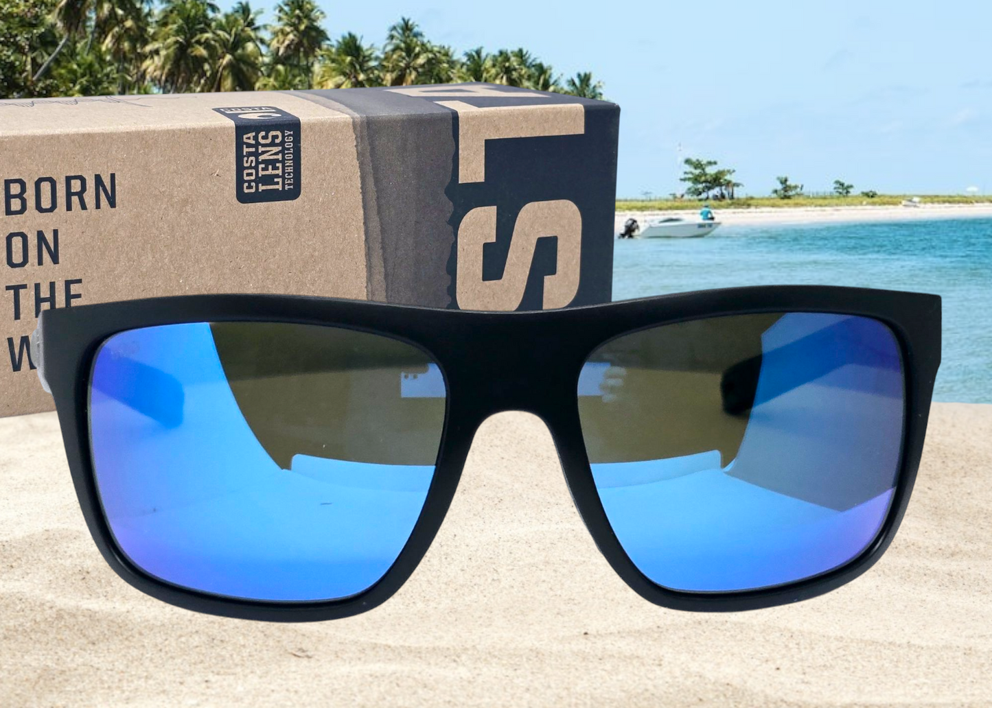 Costa Del Mar BROADBILL sunglasses - Matte Black/Blue Mirror 580G
