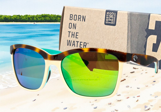 Costa Del Mar ANAA sunglasses - Retro Tortoise/Green Mirror 580P