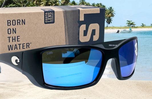Costa Del Mar BLACKFIN sunglasses - Matte Black/Blue Mirror 580G (GLASS)