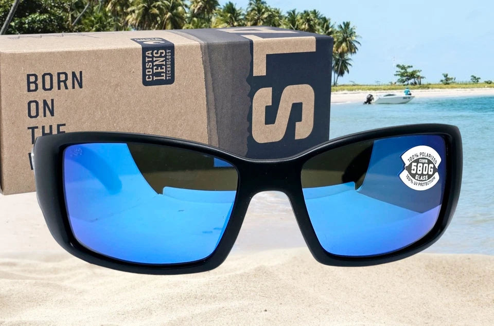 Costa Del Mar BLACKFIN sunglasses - Matte Black/Blue Mirror 580G (GLASS)