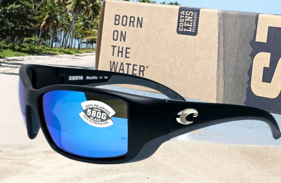 Costa Del Mar BLACKFIN sunglasses - Matte Black/Blue Mirror 580G (GLASS)