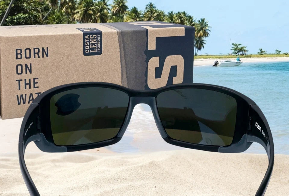 Costa Del Mar BLACKFIN sunglasses - Matte Black/Blue Mirror 580G (GLASS)