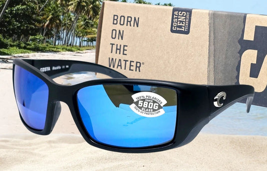 Costa Del Mar BLACKFIN sunglasses - Matte Black/Blue Mirror 580G (GLASS)
