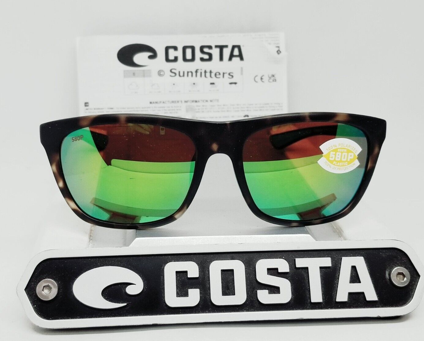 Costa Del Mar CHEECA sunglasses - Shadow Tortoise/Green Mirror 580P