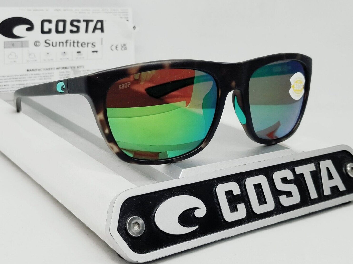 Costa Del Mar CHEECA sunglasses - Shadow Tortoise/Green Mirror 580P