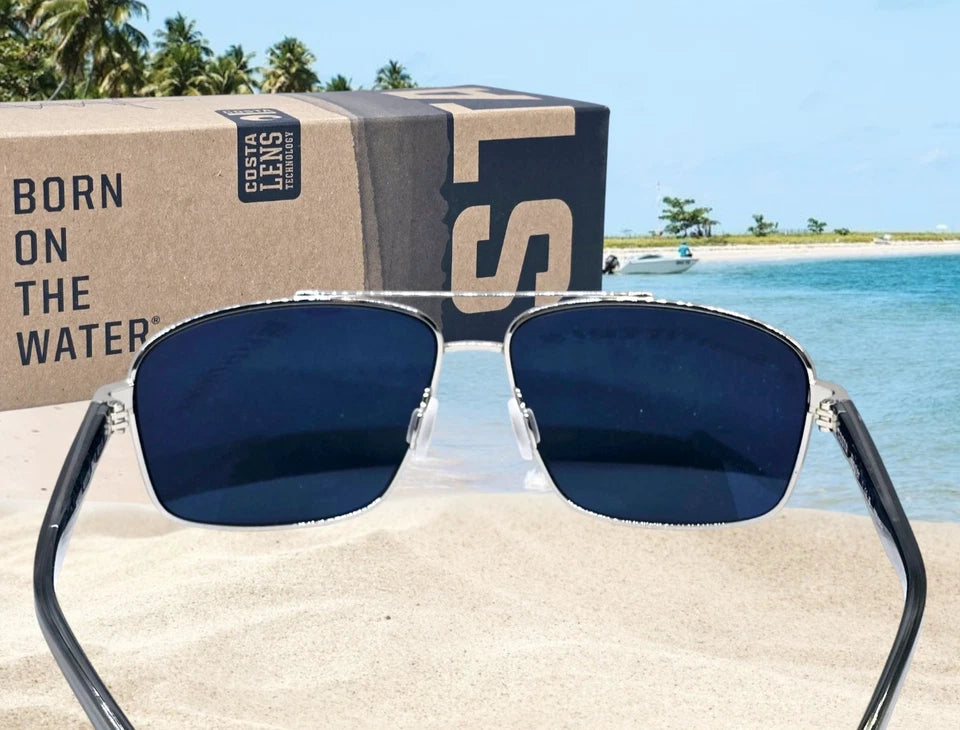 Costa Del Mar FLAGLER sunglasses - Shiny Silver/Silver Mirror 580P