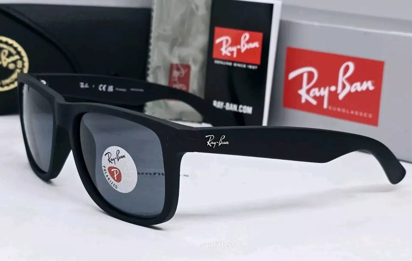 RAY BAN - RB4165 JUSTIN sunglasses - Black/Dark Blue Polarized