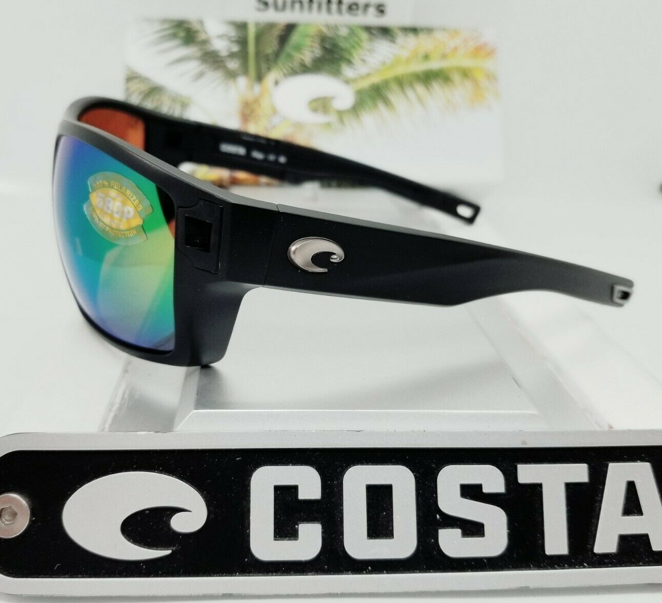 Costa Del Mar DIEGO sunglasses - Matte Black/Green Mirror 580P