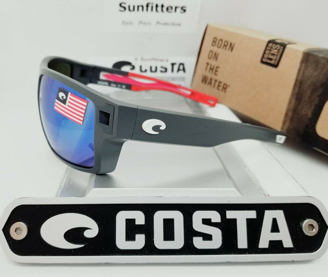 Costa Del Mar DIEGO sunglasses - Freedom Series - Matte USA Gray/Blue Mirror 580G