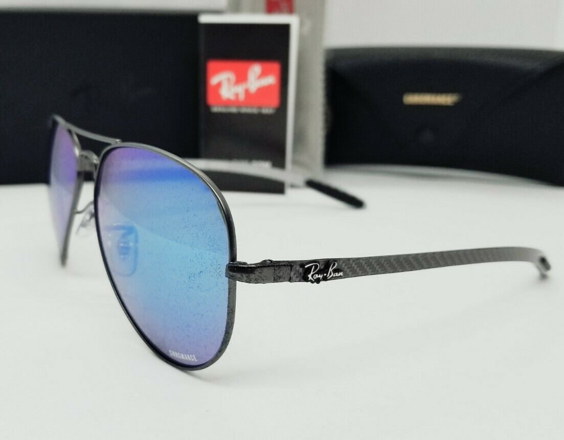 RAY BAN - RB8317CH Aviator - Carbon Fiber/Blue Mirror Polarized