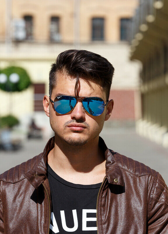 RAY BAN - RB8317CH Aviator - Carbon Fiber/Blue Mirror Polarized