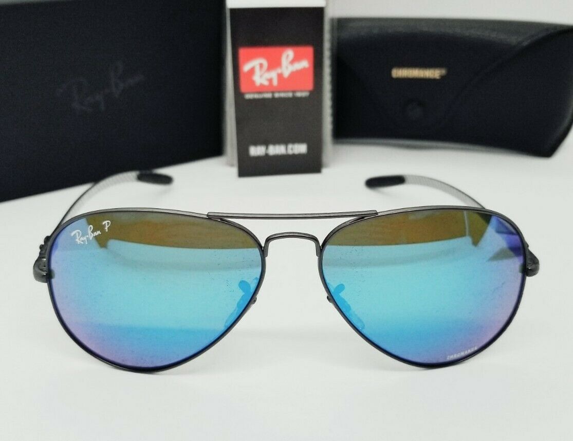 RAY BAN - RB8317CH Aviator - Carbon Fiber/Blue Mirror Polarized