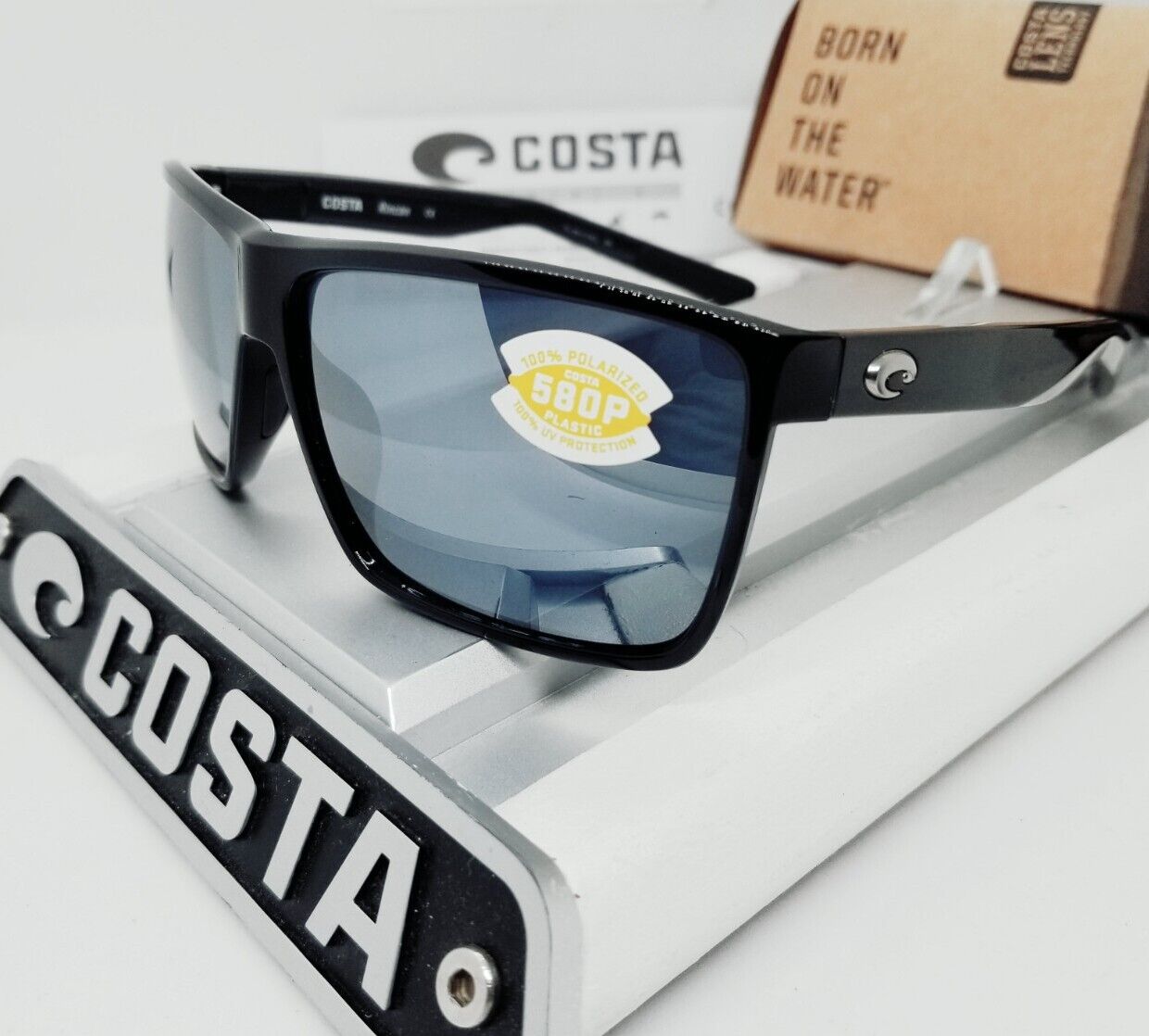Costa Del Mar RINCON sunglasses - Shiny Black/Silver Mirror 580P