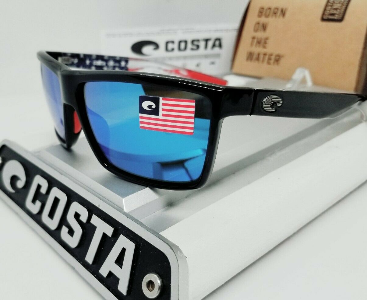 Costa Del Mar RINCONCITO sunglasses - USA Freedom Series - Black/Blue Mirror 580G