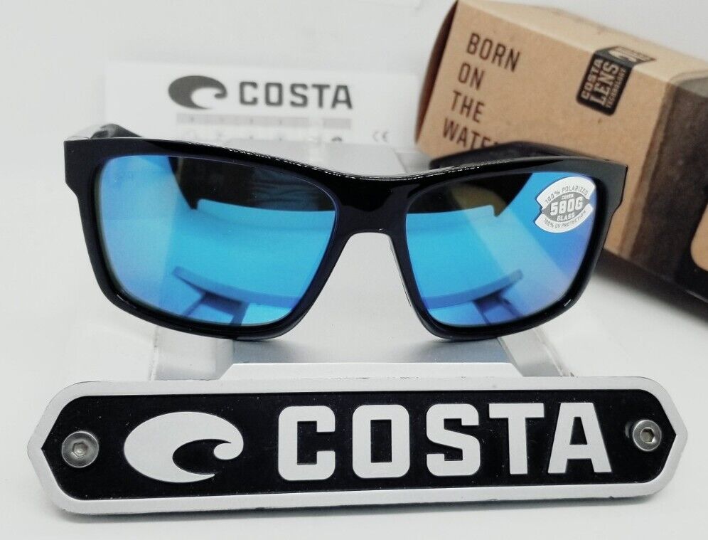 Costa Del Mar SLACK TIDE sunglasses - Shiny Black/Blue Mirror 580G (GLASS)