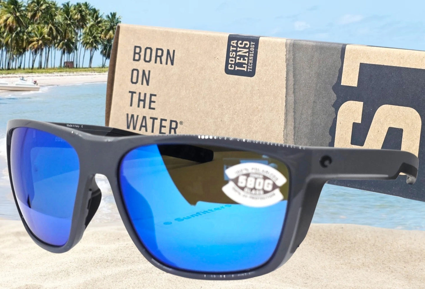 Costa Del Mar FERG XL sunglasses - Shiny Gray/Blue Mirror 580G