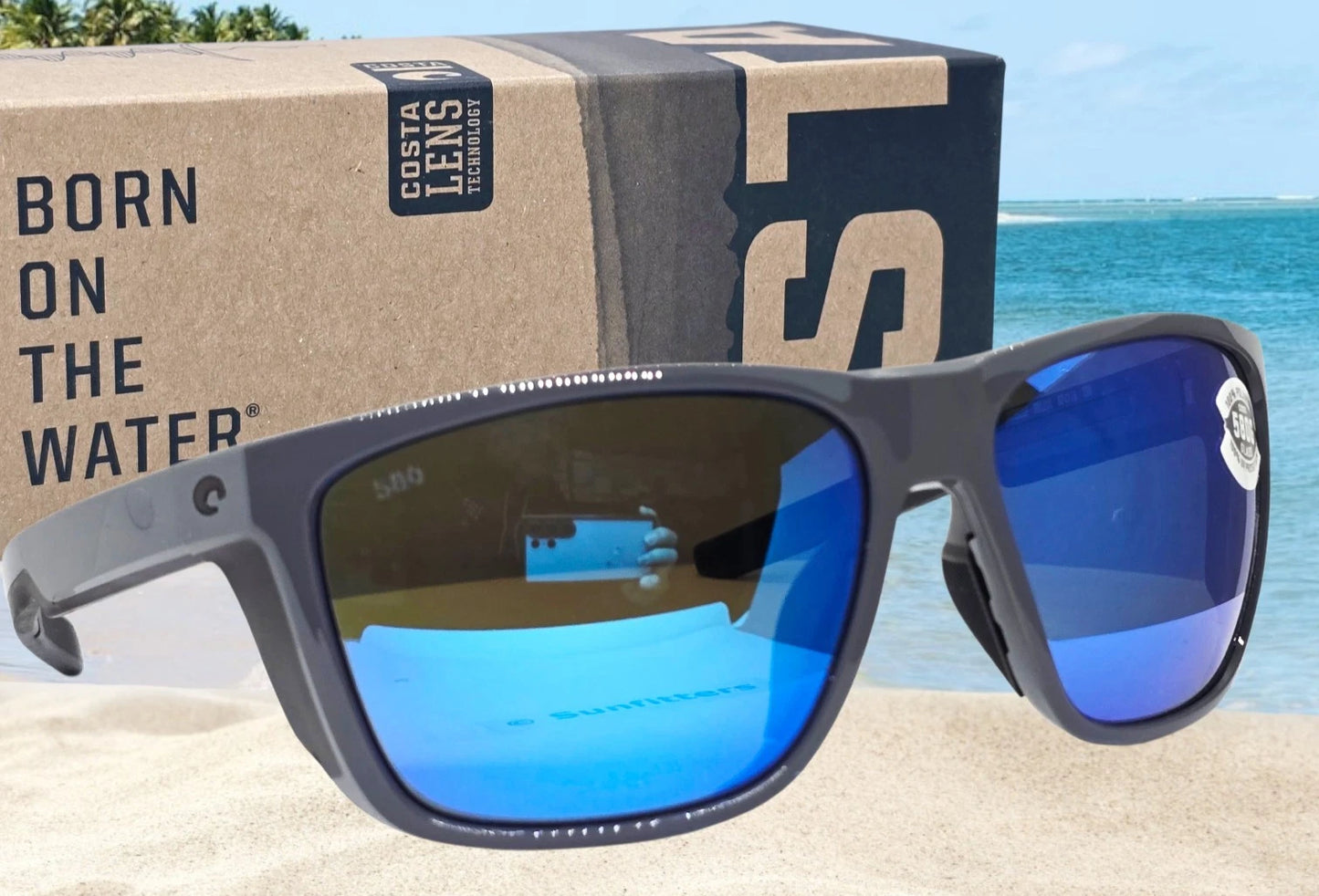 Costa Del Mar FERG XL sunglasses - Shiny Gray/Blue Mirror 580G