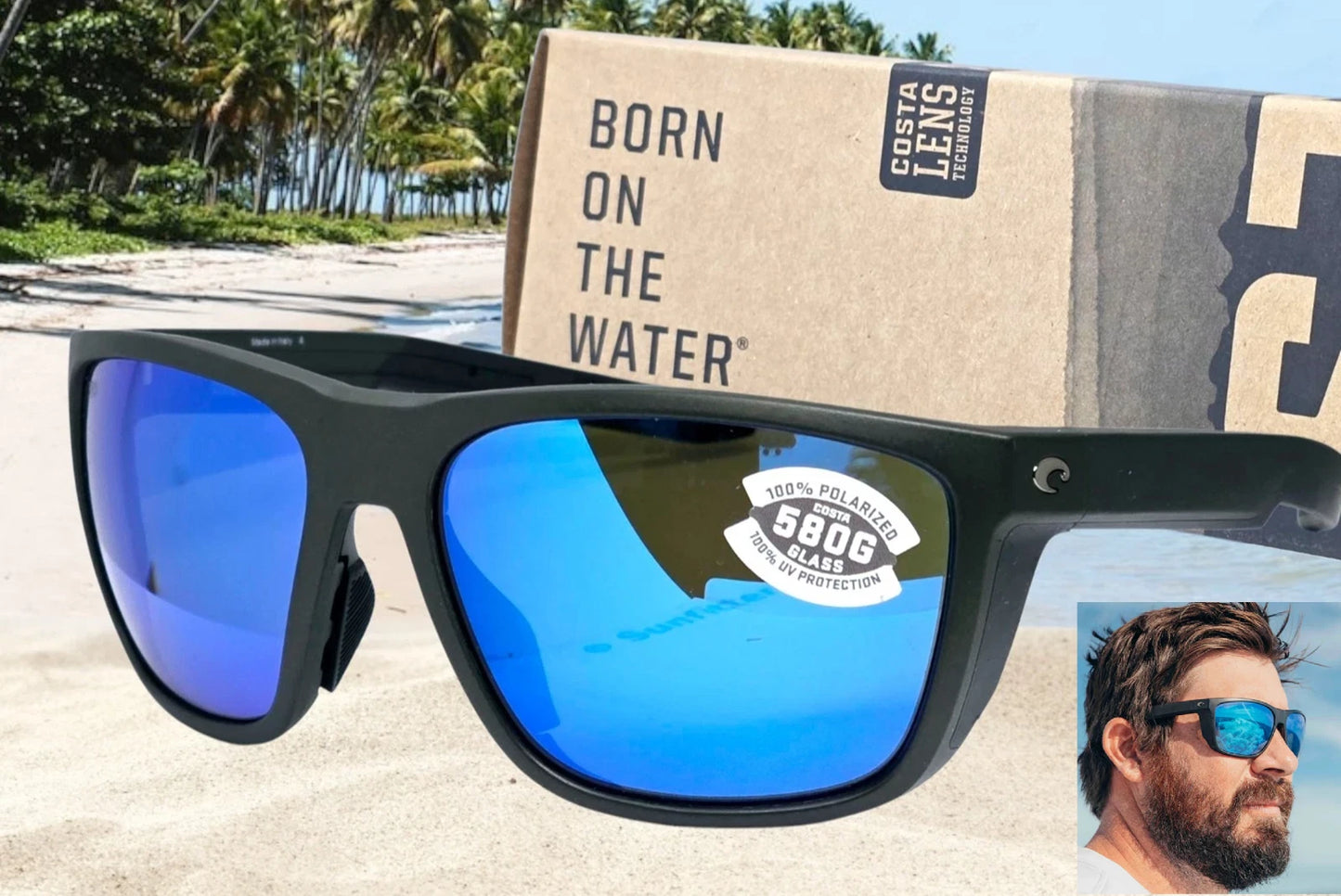 Costa Del Mar FERG sunglasses - Steel Metallic/Blue Mirror 580G