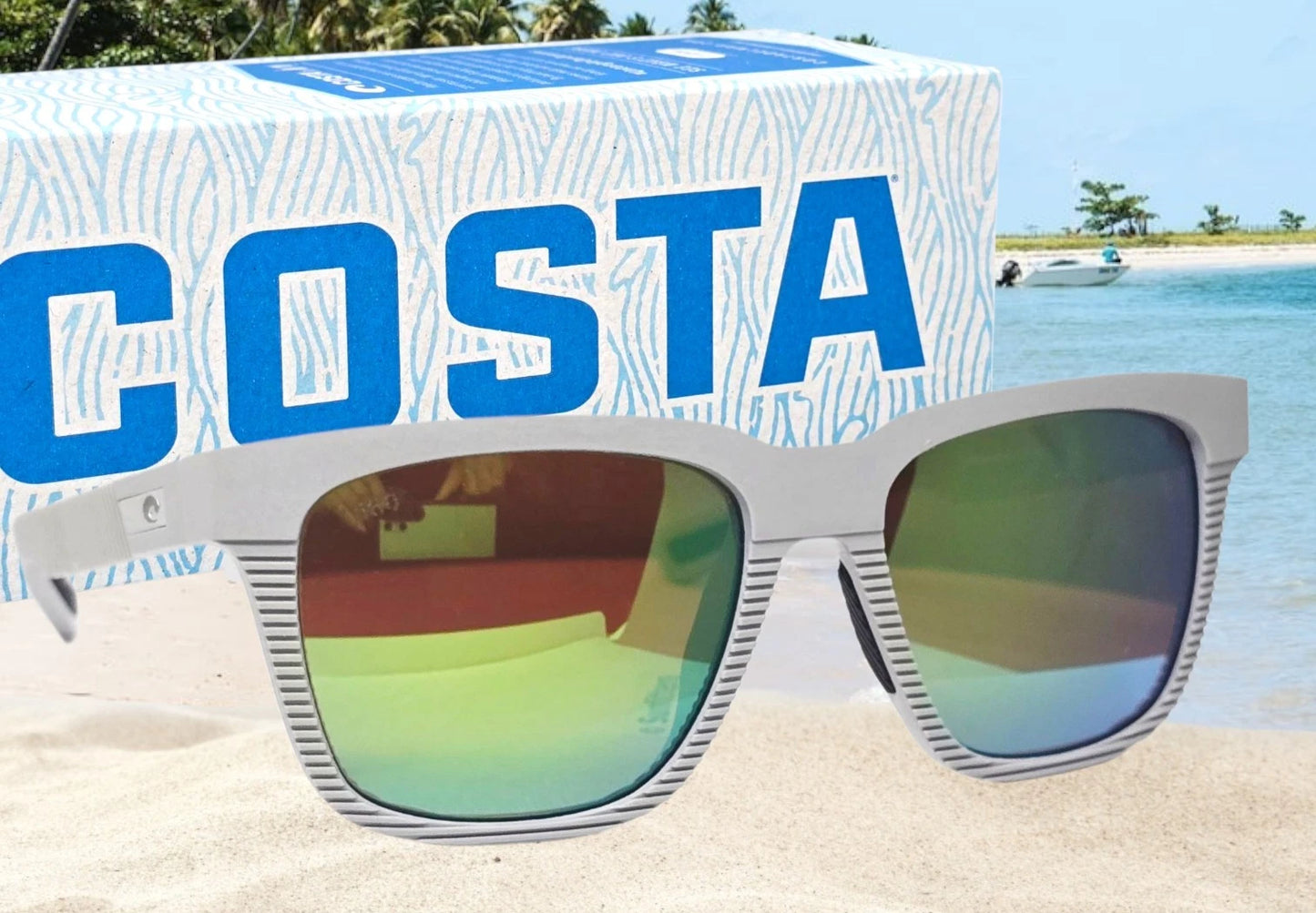 Costa Del Mar PESCADOR sunglasses - Net Light Gray/Green Mirror 580G