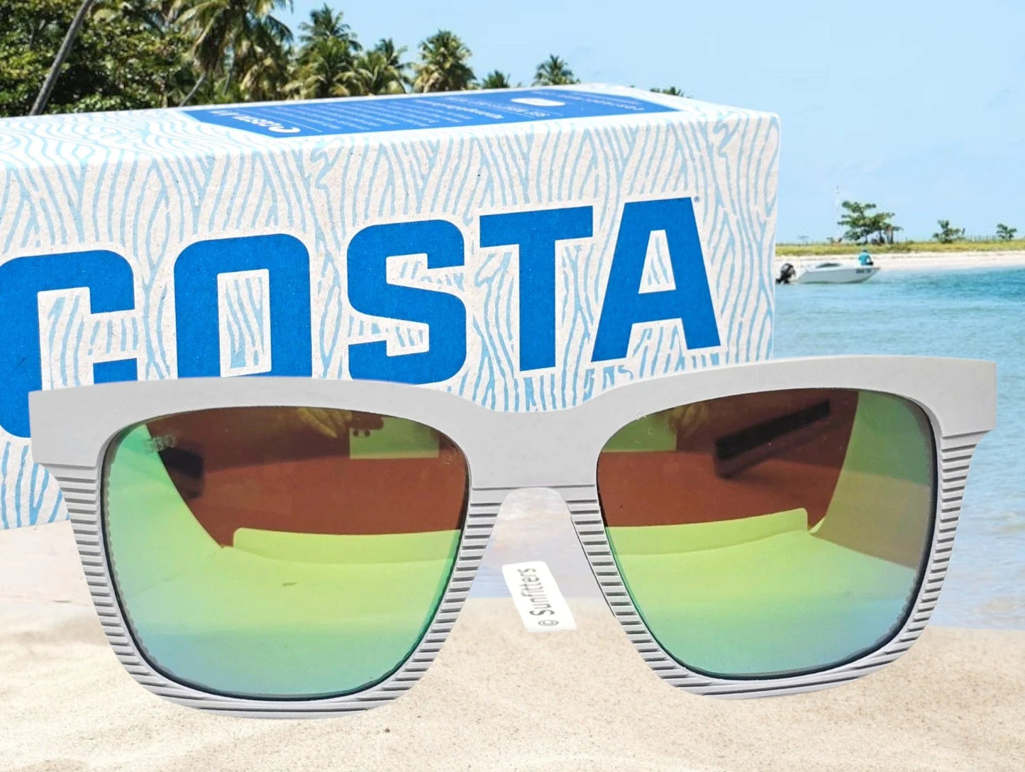 Costa Del Mar PESCADOR sunglasses - Net Light Gray/Green Mirror 580G