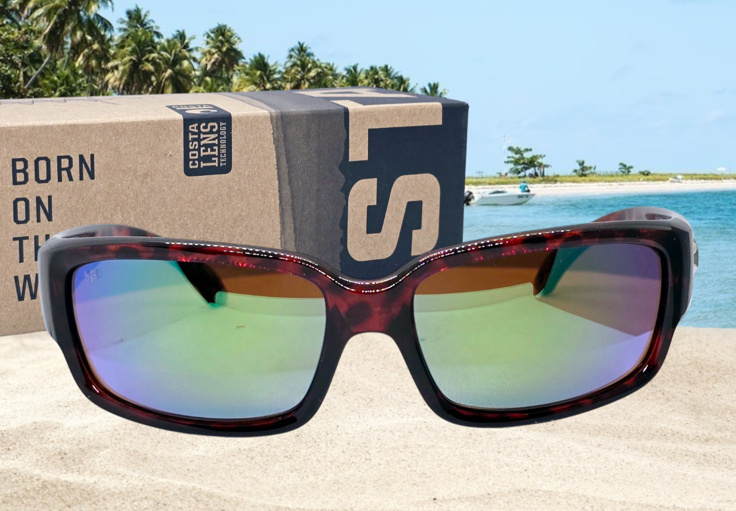 Costa Del Mar CABALLITO sunglasses Tortoise/Green Mirror 580G