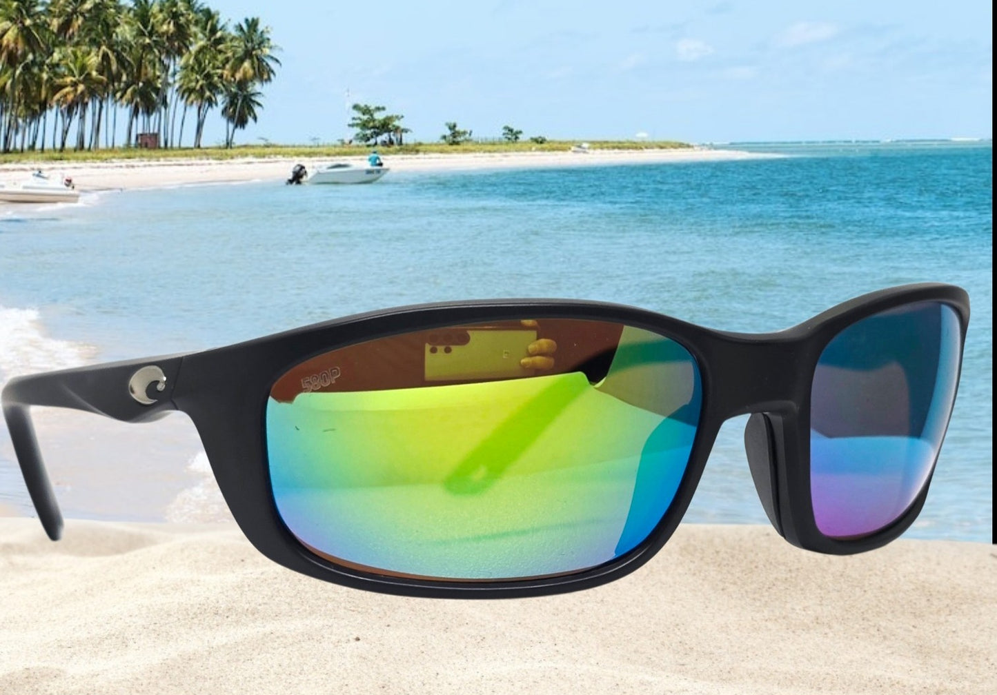 Costa Del Mar BRINE II sunglasses - Matte Black/Green Mirror 580P