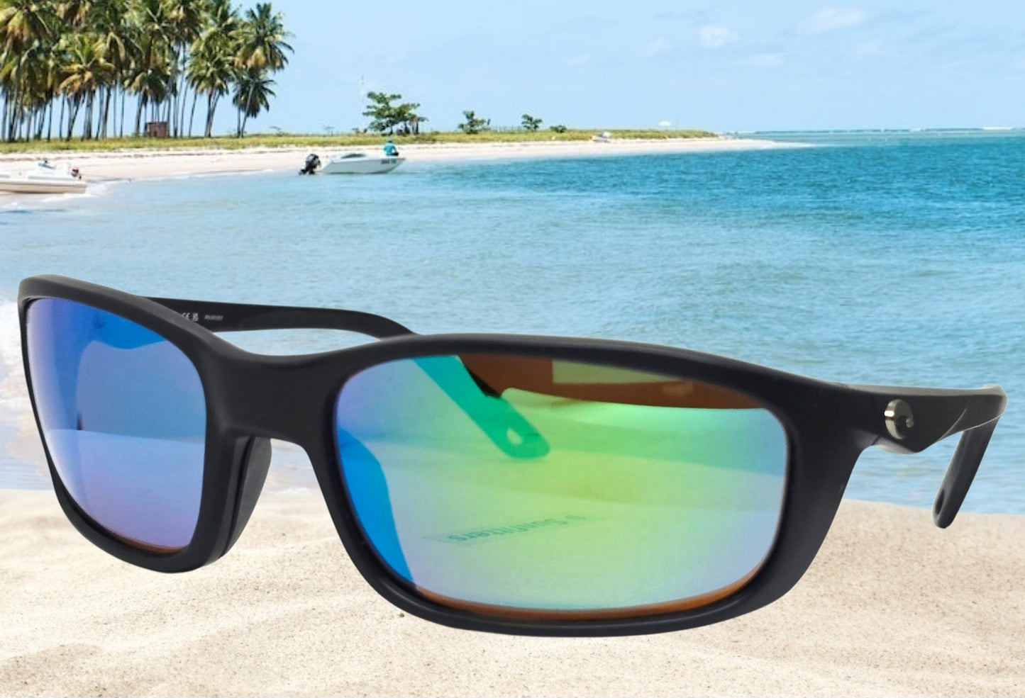 Costa Del Mar BRINE II sunglasses - Matte Black/Green Mirror 580G