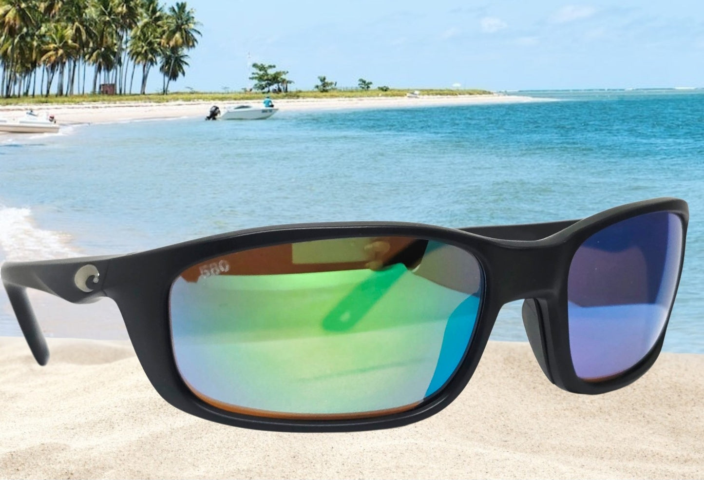 Costa Del Mar BRINE II sunglasses - Matte Black/Green Mirror 580G