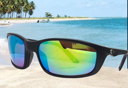 Costa Del Mar BRINE II sunglasses - Matte Black/Green Mirror 580P
