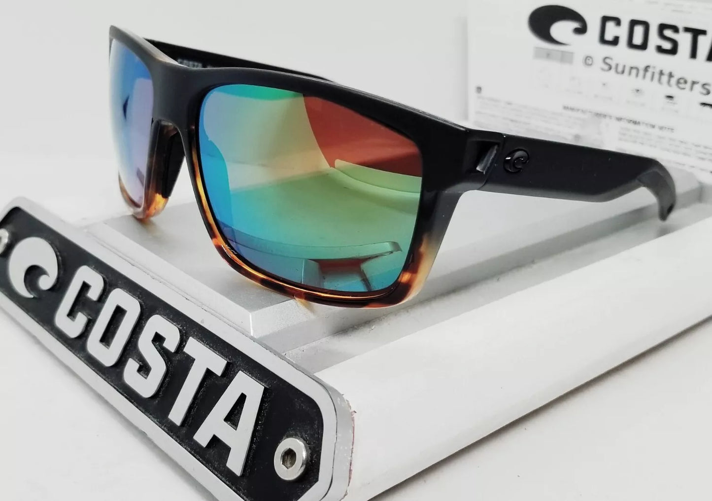 Costa Del Mar SLACK TIDE sunglasses - Black-Tortoise/Green Mirror 580P