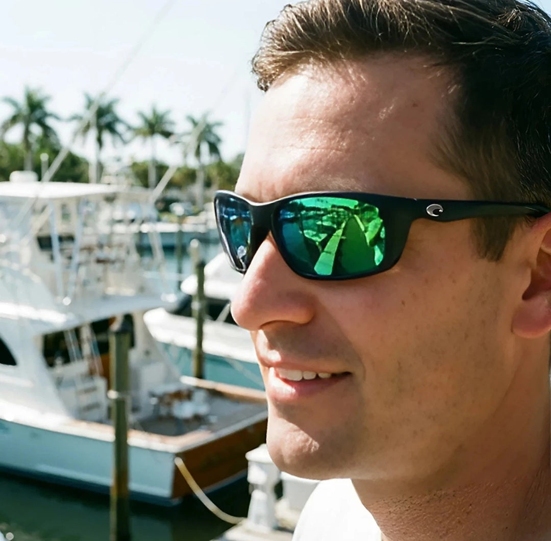 Costa Del Mar BRINE II sunglasses - Matte Black/Green Mirror 580P