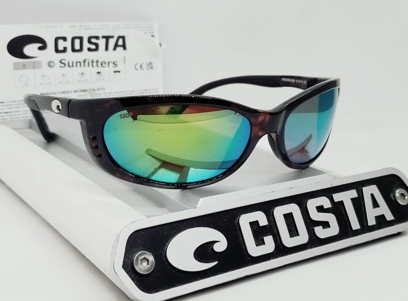 Costa Del Mar FATHOM sunglasses - Tortoise/Green Mirror 580P