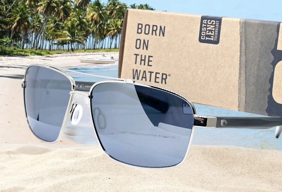 Costa Del Mar FLAGLER sunglasses - Shiny Silver/Silver Mirror 580P