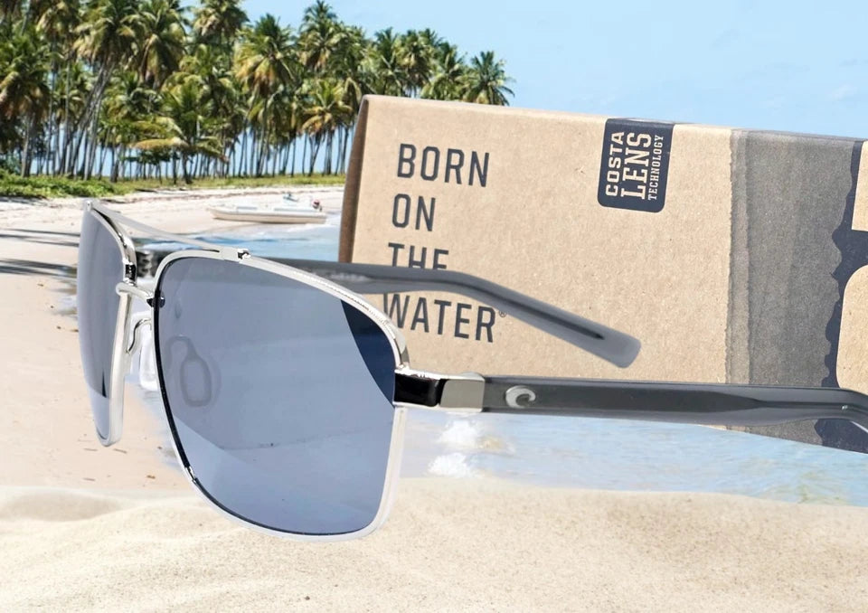 Costa Del Mar FLAGLER sunglasses - Shiny Silver/Silver Mirror 580P