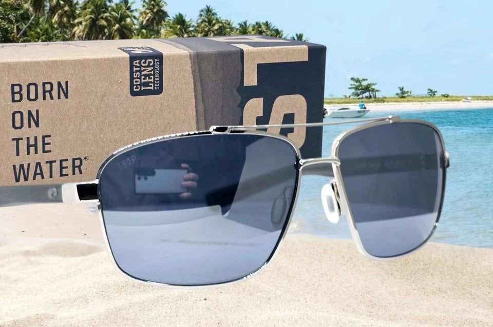 Costa Del Mar FLAGLER sunglasses - Shiny Silver/Silver Mirror 580P