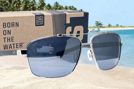 Costa Del Mar FLAGLER sunglasses - Shiny Silver/Silver Mirror 580P