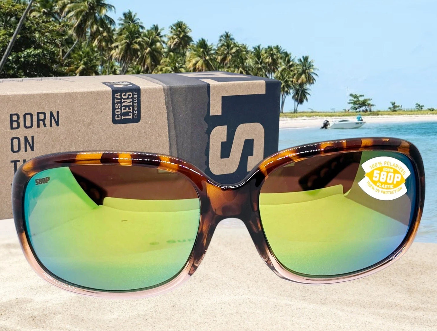 Costa Del Mar GANNET sunglasses - Tortoise Fade/Green Mirror 580P