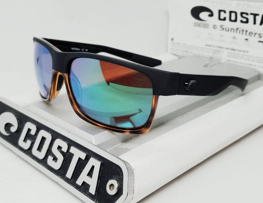 Costa Del Mar HALF MOON sunglasses - Matte Black-Tortoise/Green Mirror 580G