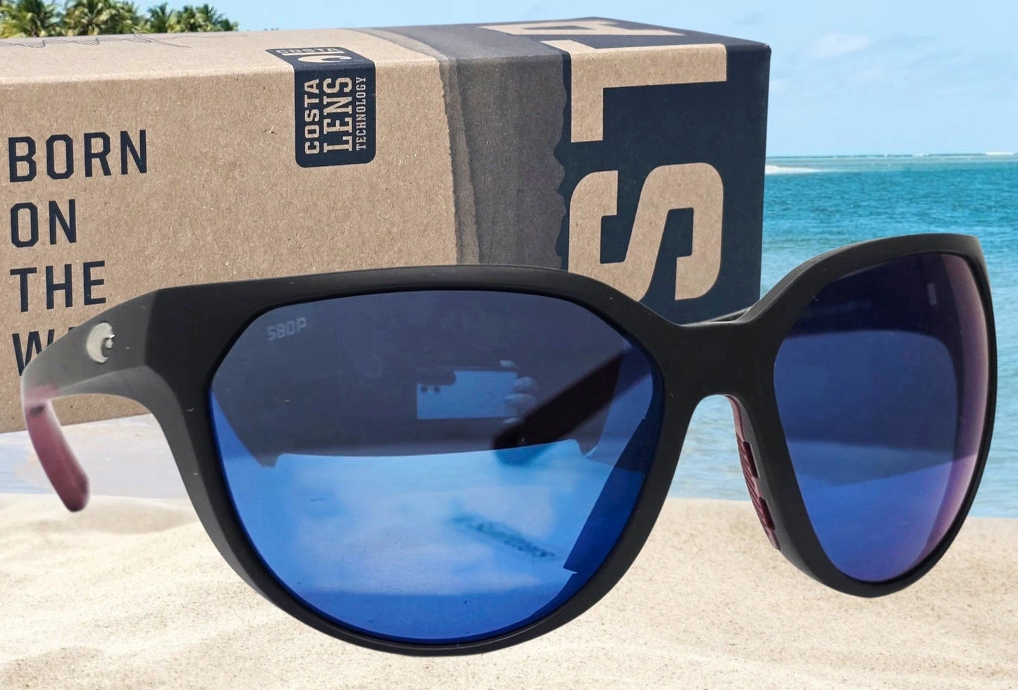 Costa Del Mar MAYFLY sunglasses - Matte Black/Blue Mirror 580P