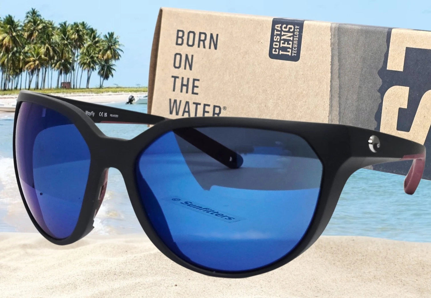 Costa Del Mar MAYFLY sunglasses - Matte Black/Blue Mirror 580P