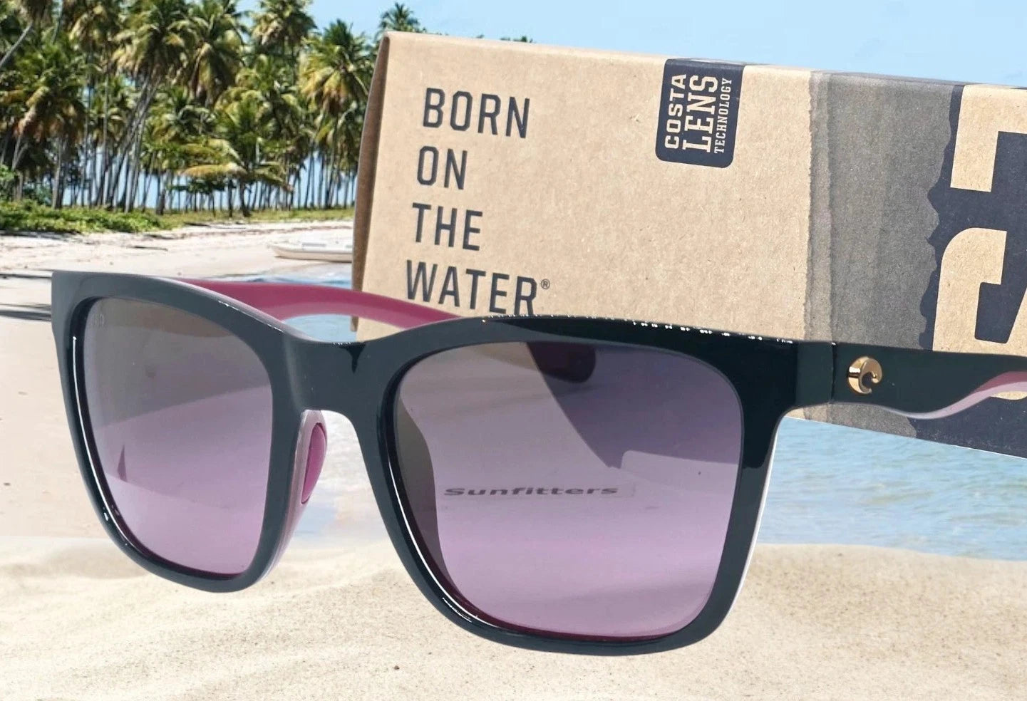 Costa Del Mar PANGA sunglasses - Shiny Black/Rose Gradient Polarized 580G