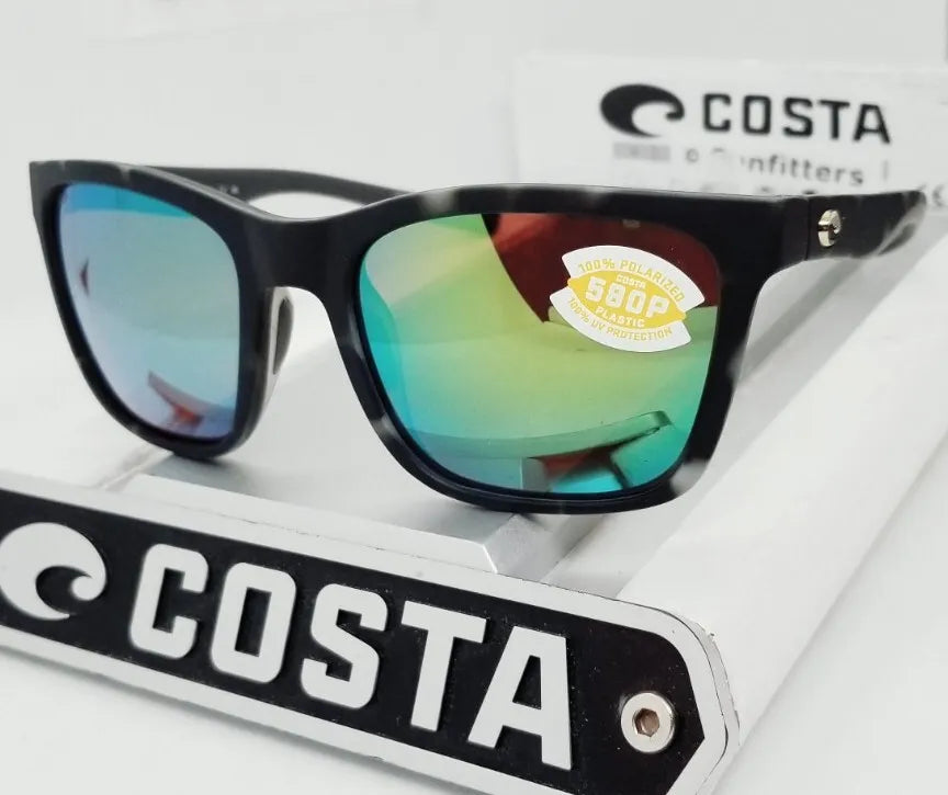 Costa Del Mar PANGA sunglasses - Matte Gray Tortoise/Green Mirror 580P