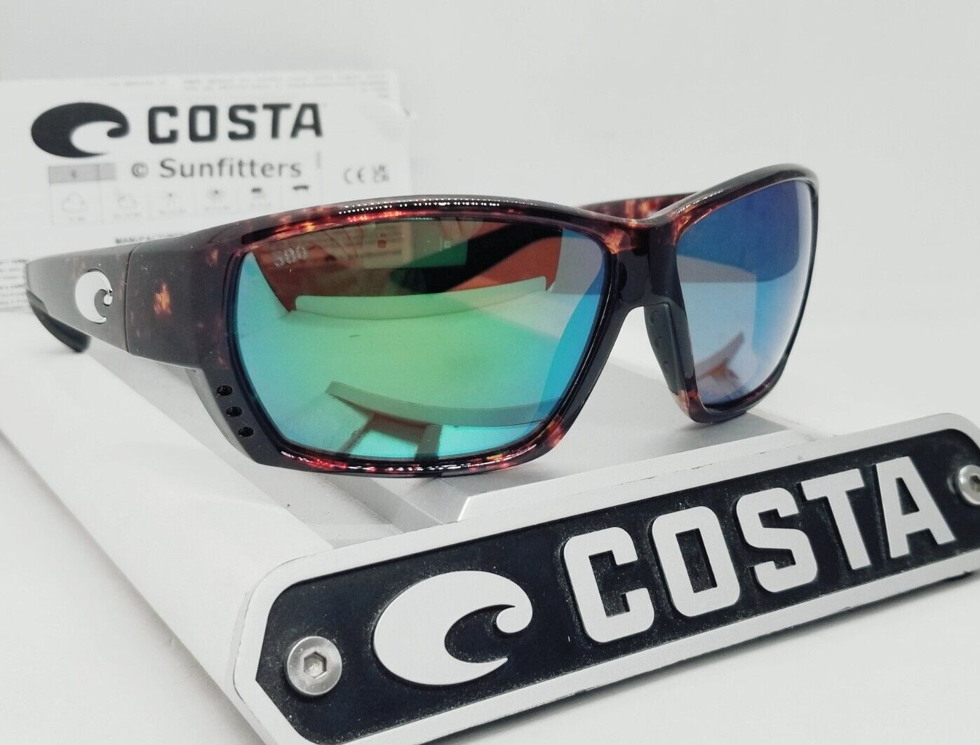 Costa Del Mar TUNA ALLEY sunglasses - Tortoise/Green Mirror 580G