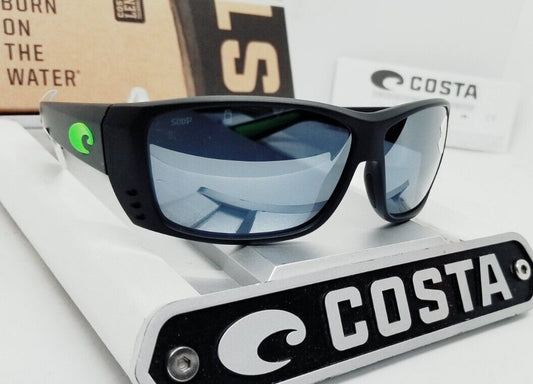 Costa Del Mar CAT CAY sunglasses - Matte Black (Green Logo)/Silver Mirror 580P