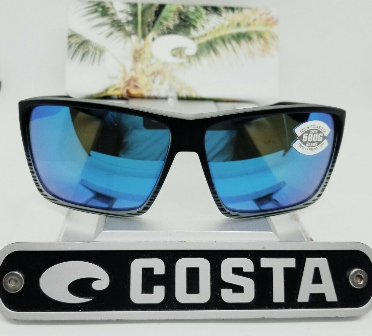 Costa Del Mar mens Rincondo Sunglasses， Matte Smoke Crystal/Blue