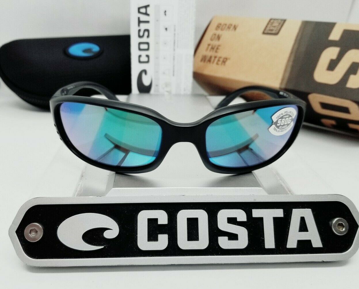 Costa Del Mar BRINE sunglasses - Matte Black/Green Mirror 580G (GLASS)