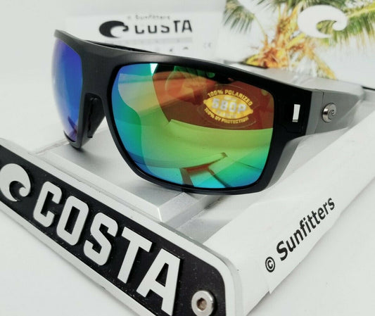 Costa Del Mar DIEGO sunglasses - Matte Black/Green Mirror 580P