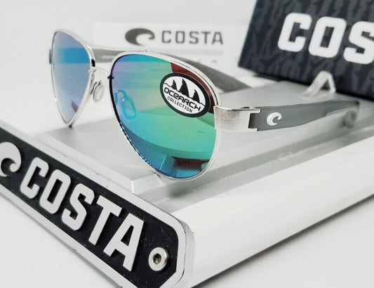 Costa Del Mar LORETO sunglasses - Ocearch Collection-  Silver/Green Mirror 580P